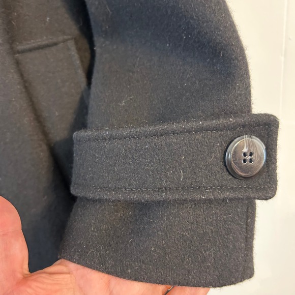 Dani Colby Black Wool Blend Collared Button Front Coat Women Size 18W - Picture 6 of 11